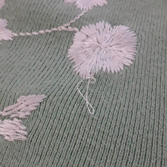 Mint Cardi w/ Flower Embroidery - Picture 2 of 4